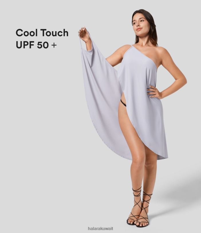 ملابس أرجواني ضبابي TDP4N1133 نحيف Halara فستان منتجع بحزام سباغيتي متقاطع بدون ظهر وغطاء ملفوف ذو ملمس رائع