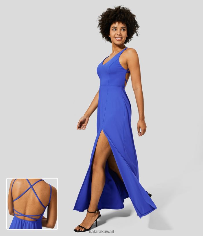 ملابس أستر الأزرق TDP4N1187 نحيف Halara فستان ماكسي كاجوال فضفاض برقبة على شكل حرف V بدون ظهر وحاشية متقاطعة ملابس أستر الأزرق TDP4N1187 نحيف Halara فستان ماكسي كاجوال فضفاض برقبة على شكل حرف V بدون ظهر وحاشية متقاطعة