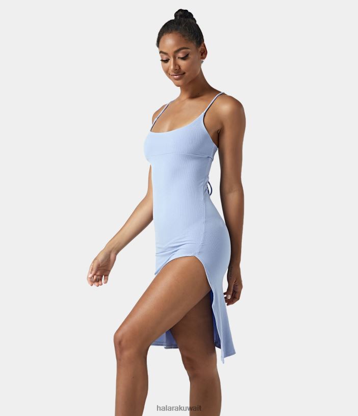 ملابس السماء الزرقاء TDP4N1205 نحيف Halara فستان الحفلات اليومية البارد مثير