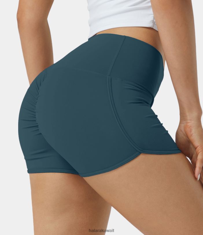ملابس رياضية إبداعي TDP4N1296 نحيف Halara Softlyzero شورت متقاطع بخصر عالٍ لرفع المؤخرة وملمس رائع 2.5 بوصة