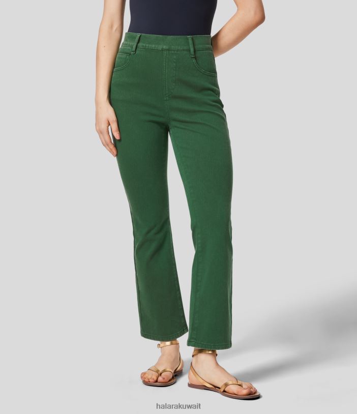 ملابس الدنيم المورقة TDP4N1348 نحيف Halara بنطال جينز كاجوال بخصر عالٍ وجيوب متعددة ملون وقابل للتمدد