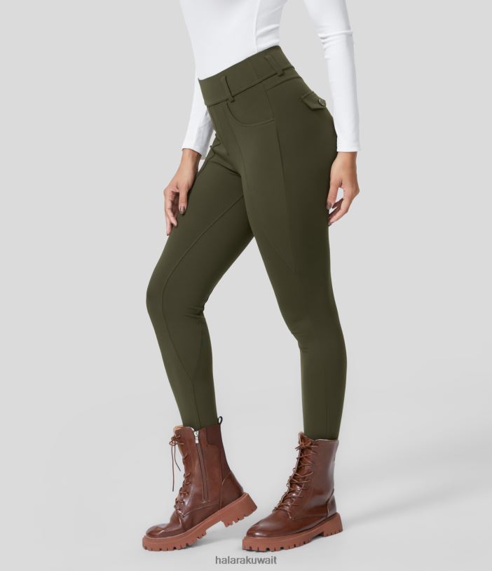 ملابس رياضية إبداعي TDP4N1570 نحيف Halara بنطال يوجا عالي الخصر صديق للبيئة بجيب جانبي 7/8 من Softlyzero