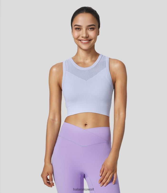 ملابس رياضية الوستارية TDP4N1599 نحيف Halara حمالة صدر رياضية شبكية للتمرين ودعم متوسط ​​التدفق بدون خياطة