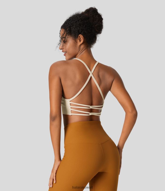 ملابس رياضية ذرة حلوه TDP4N1602 نحيف Halara حمالة صدر رياضية لليوجا متقاطعة بدون ظهر ودعم منخفض وتدفق سلس