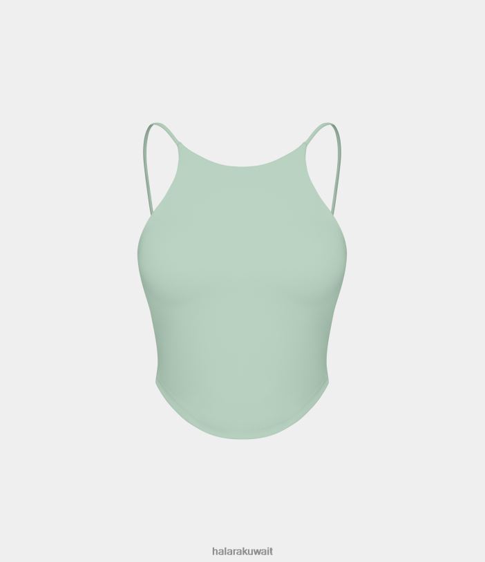 ملابس إبداعي TDP4N1667 نحيف Halara سترة علوية كاجوال بدون أكمام بحزام سباغيتي من القطيفة بدون ظهر وحاشية منحنية من Softlyzero