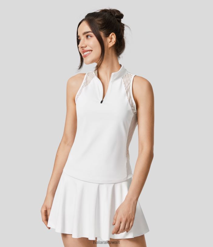 ملابس رياضية إبداعي TDP4N1740 نحيف Halara ياقة واقفة نصف سحاب شبكي متباين، قميص تنس سريع الجفاف