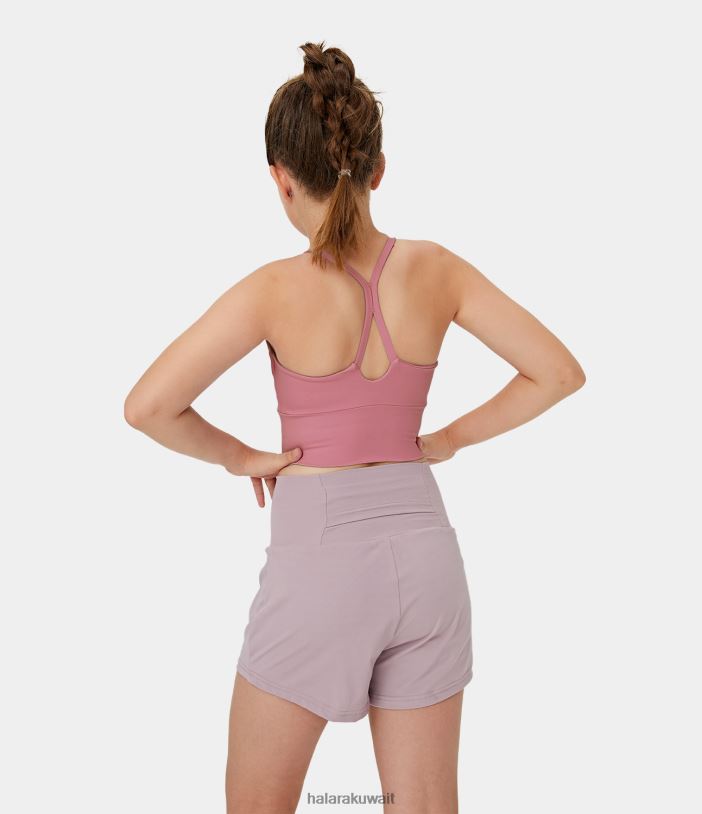 ملابس احمر خدود TDP4N1768 بنت Halara قميص قصير من Softlyzero برقبة على شكل حرف V بدون ظهر ومتقاطع للتمرين