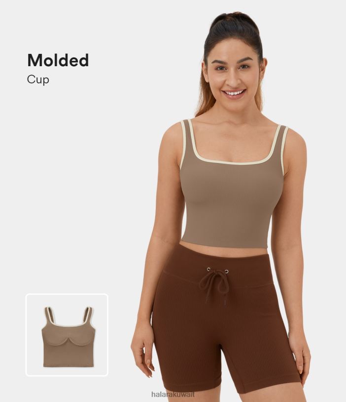 ملابس رياضية أمفورا TDP4N1784 نحيف Halara بلوزة يوغا قصيرة بدون ظهر ومتماسكة ومتماسكة ومتعددة الألوان