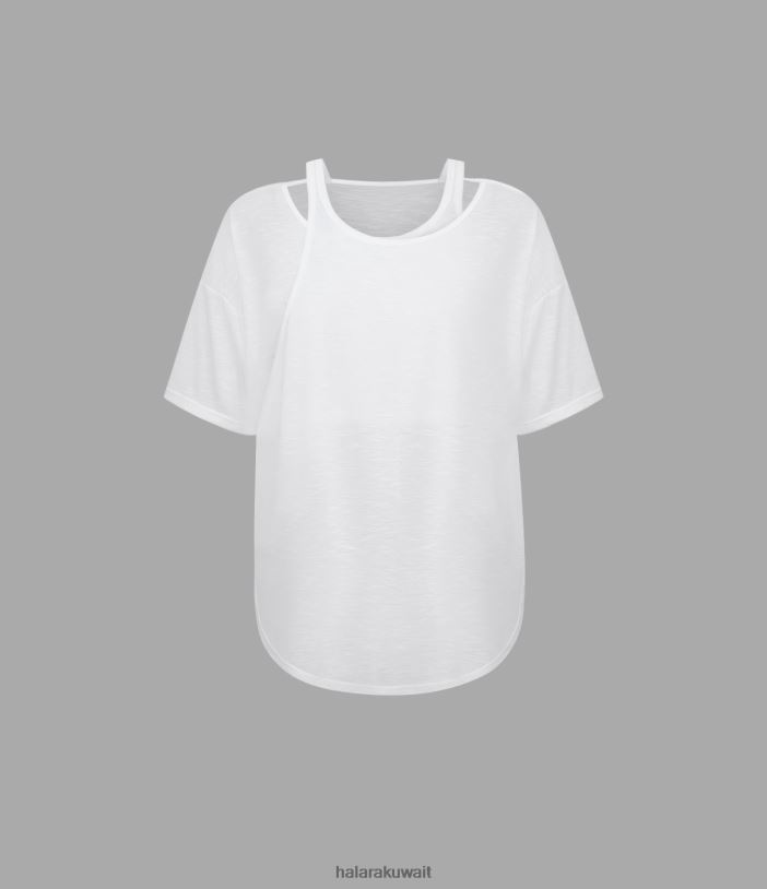 ملابس رياضية إبداعي TDP4N1920 نحيف Halara بلوزة يوغا رياضية شفافة بحاشية منحنية 2 في 1 مريحة