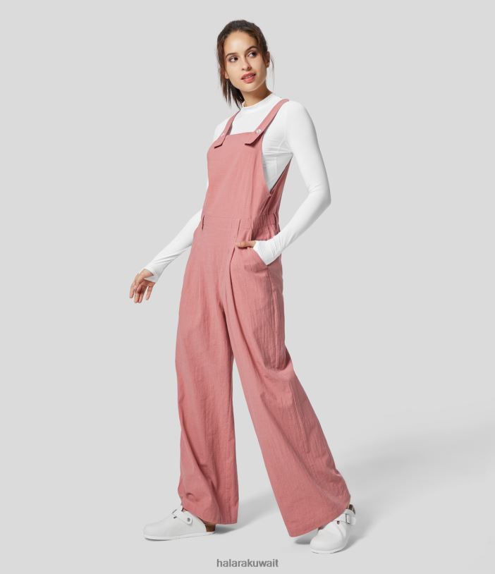 ملابس روزيت TDP4N2100 نحيف Halara حزام قابل للتعديل وجيب جانبي وزرة قطنية غير رسمية مطوية