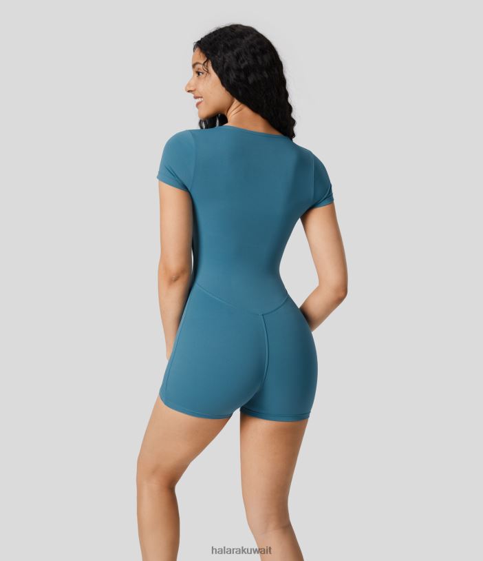 ملابس رياضية لاركسبور TDP4N2102 نحيف Halara بذلة يوجا ضيقة قابلة للإزالة برقبة مربعة