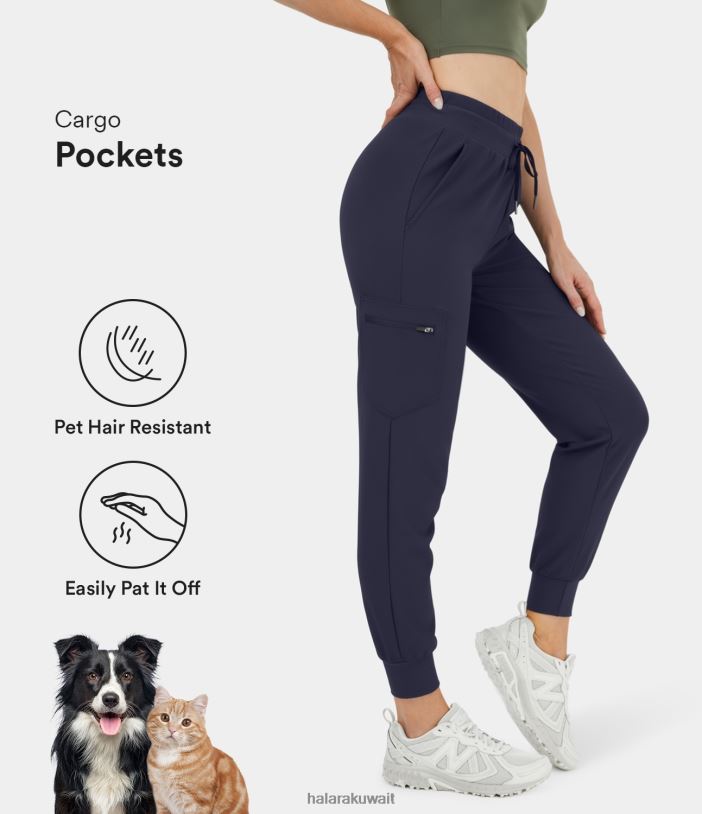 ملابس رياضية فكرة TDP4N26 نحيف Halara بنطلون رياضي باتيتوف فلو مقاوم لشعر الحيوانات الأليفة عالي الخصر برباط وجيب بسحاب جانبي