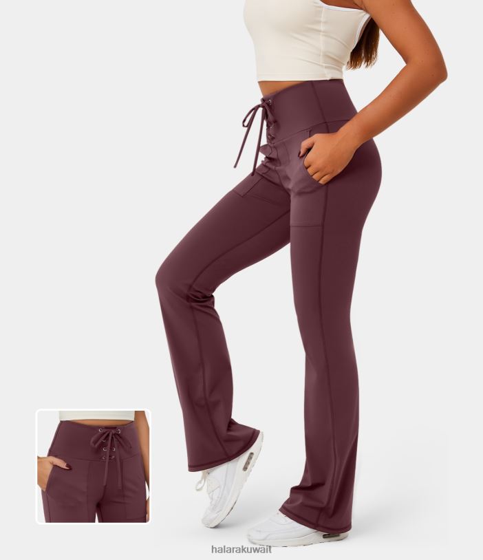 ملابس رياضية إبداعي TDP4N309 نحيف Halara بنطال ضيق من Softlyzero ذو خصر عالٍ برباط وجيب عميق