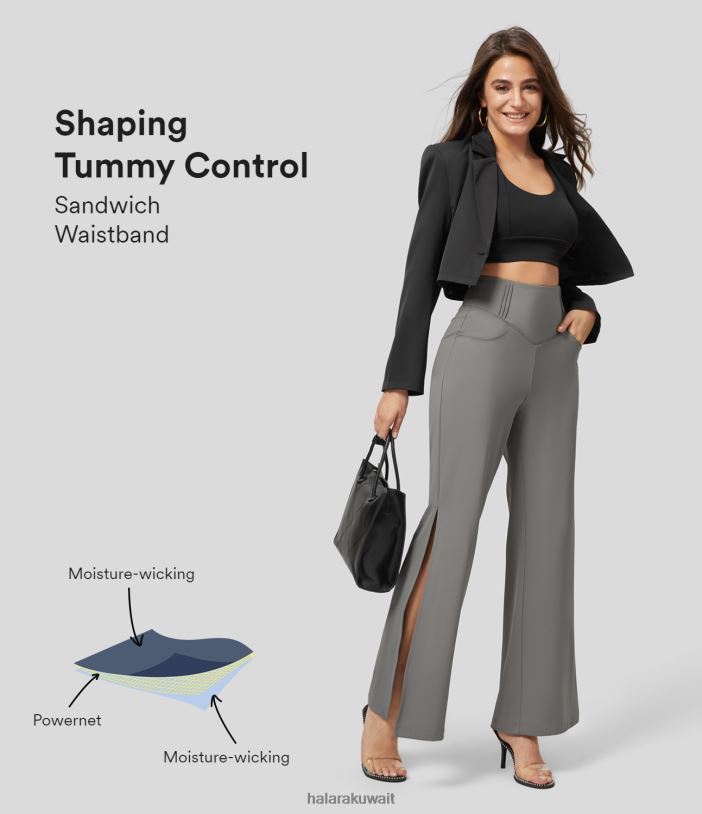 ملابس رياضية عاصفة صامتة TDP4N371 نحيف Halara بنطال عمل Softlyzero Eco بخصر عالٍ وجيوب جانبية مقسمة وواسعة قليلاً