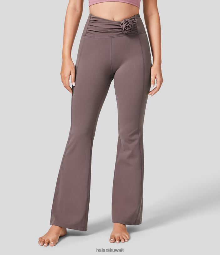 ملابس رياضية إبداعي TDP4N385 نحيف Halara بنطال يوغا روزيت عالي الخصر ومكشكش