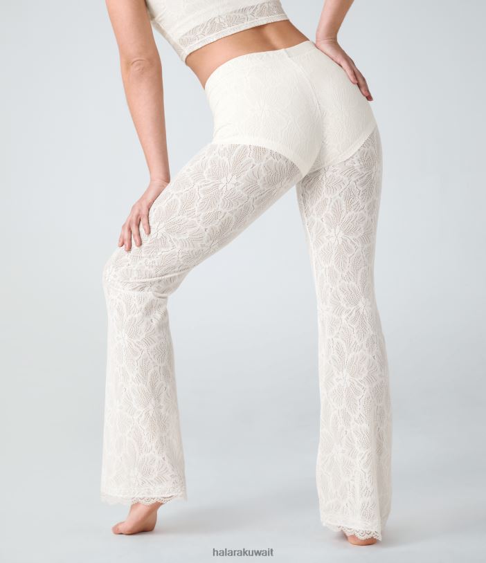 ملابس رياضية أبيض TDP4N388 نحيف Halara بنطال كاجوال من الدانتيل 2 في 1 متوسط ​​الارتفاع