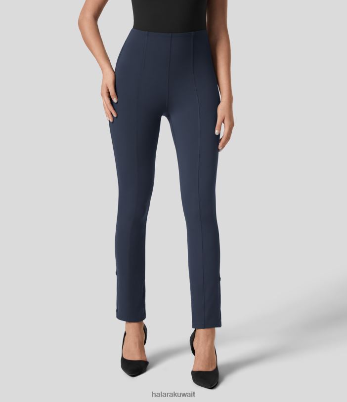 ملابس رياضية منتصف الليل الأزرق TDP4N392 نحيف Halara بنطال Softlyzero Eco عالي الخصر للتحكم في البطن وحاشية قابلة للتعديل مقاس 7/8