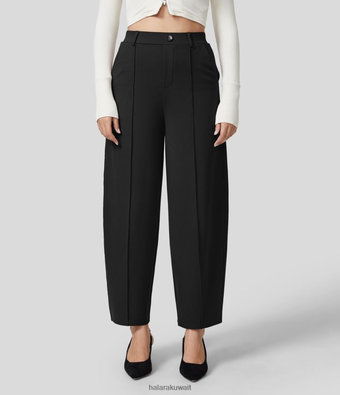 ملابس أسود TDP4N414 نحيف Halara سروال بدلة عمل ذو جيوب متعددة وخصر مرتفع بدرزات أمامية