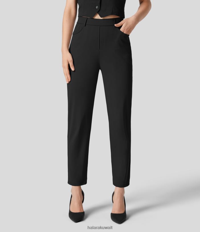 ملابس أسود TDP4N420 نحيف Halara جيوب متعددة عالية الخصر تعمل مع السراويل المدببة