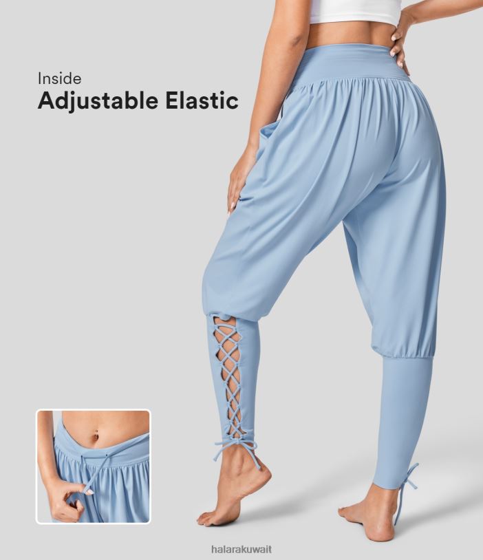 ملابس رياضية شلالات انجل TDP4N49 نحيف Halara ارتفاع متوسط ​​من الداخل وجيب جانبي مرن قابل للتعديل وأربطة للركض كاجوال