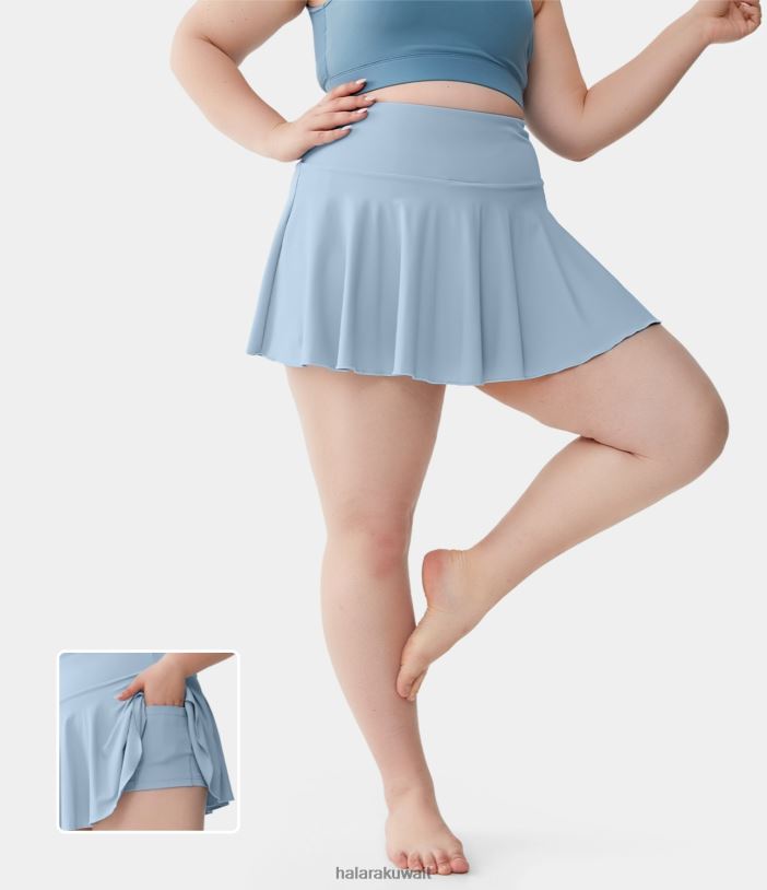 قيعان شلالات انجل TDP4N542 نحيف Halara تنورة Softlyzero Airy 2 في 1 للتنس ذات لمسة رائعة بالإضافة إلى حجم رائع