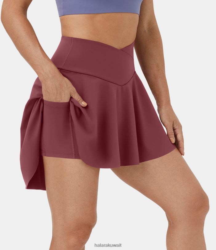 ملابس رياضية كوردوفان TDP4N674 نحيف Halara تنورة رقص Softlyzero Airy عالية الخصر 2 في 1 بجيب جانبي عالية ومنخفضة ذات ملمس رائع