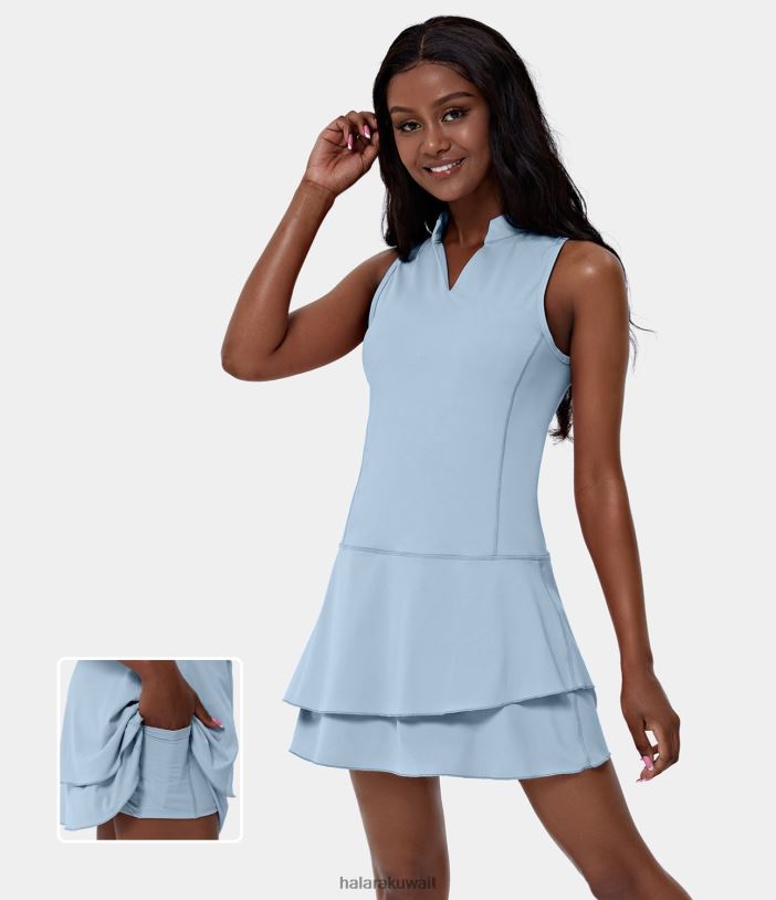 ملابس رياضية إبداعي TDP4N778 نحيف Halara فستان Softlyzero ذو طبقات مكشكشة وجيب من قطعتين ذو ملمس رائع للجولف الصغير