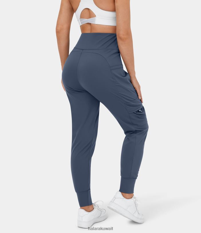 ملابس رياضية مزاج نيلي TDP4N79 نحيف Halara بنطال رياضي كاجوال بجيب جانبي عالي الخصر