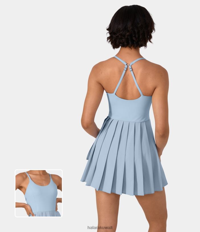 ملابس رياضية شلالات انجل TDP4N920 نحيف Halara فستان رقص نشط بدون ظهر مكون من قطعتين وجيب مطوي وسهل الانزلاق