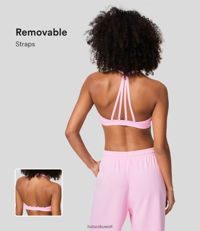 ملابس رياضية com.nosegay TDP4N1591 نحيف Halara حمالة صدر رياضية كاجوال من Softlyzero Airy بدعم منخفض ورقبة على شكل حرف V عميقة وحزام قابل للإزالة وملمس رائع