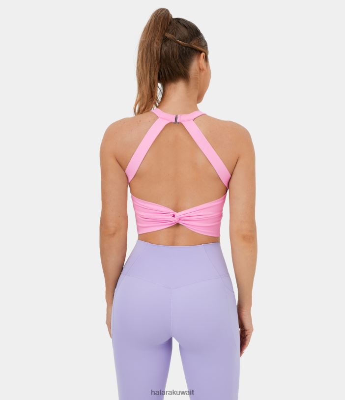 ملابس رياضية com.nosegay TDP4N1672 نحيف Halara سترة يوجا قصيرة ملتوية بدون ظهر من القطيفة من Softlyzero