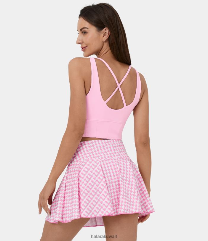 ملابس رياضية com.nosegay TDP4N1789 نحيف Halara مشد Softlyzero متجدد الهواء برقبة على شكل حرف U بدون ظهر متقاطع، قميص علوي كاجوال بدون أكمام ذو ملمس رائع