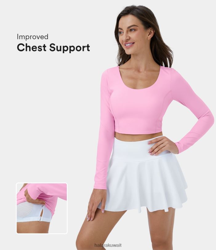 ملابس رياضية com.nosegay TDP4N1877 نحيف Halara سترة رياضية لليوجا قصيرة الأكمام بإبزيم قابل للتعديل من Softlyzero
