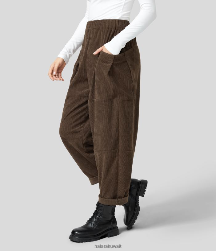 ملابس demitasse TDP4N466 نحيف Halara سروال قصير غير رسمي بجيب جانبي عالي الخصر