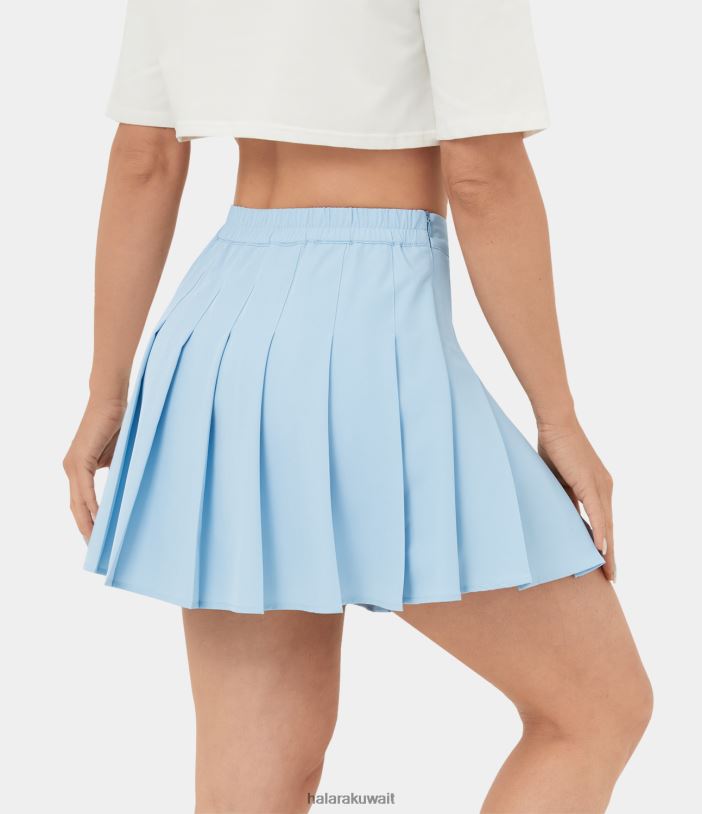ملابس رياضية omphalodes TDP4N574 نحيف Halara تنورة تنس صغيرة ذات سحاب عالي الخصر 2 في 1 وجيب جانبي مطوي ومتجدد الهواء